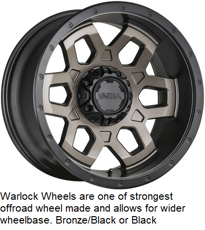 Warlock wheels to increase truck wheelbase